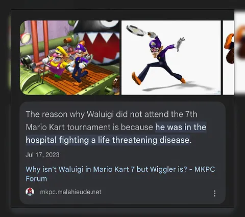 Waluigi Misses Mario Kart 7