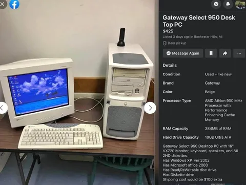 Gateway 950 Desktop PC Listing