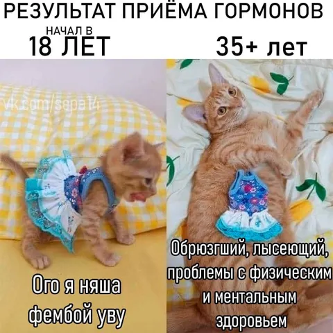 Результат приёма гормонов