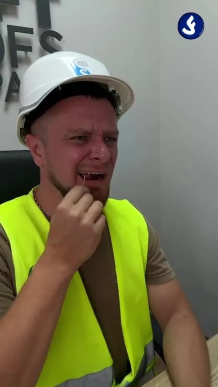 Roof Worker Meets Raw Meat