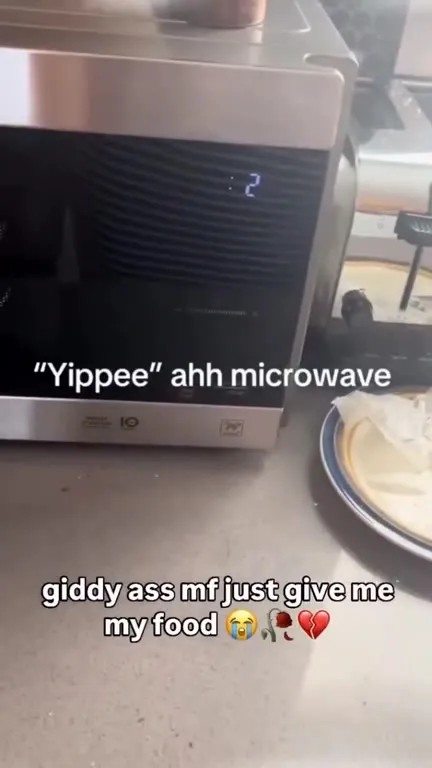 Giddy Microwave Waiting for Food