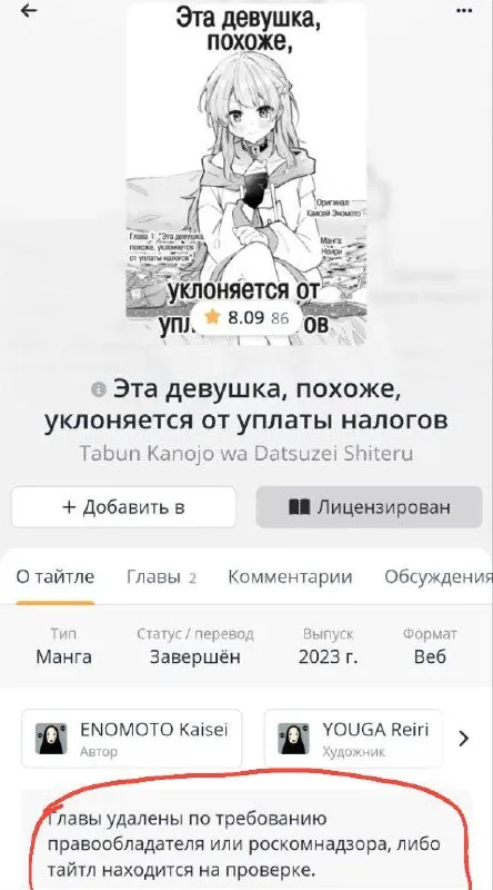 Девушка уклоняется от налогов