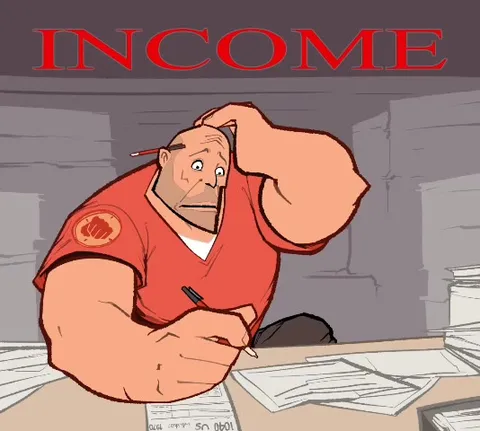Heavy Calculating His Income