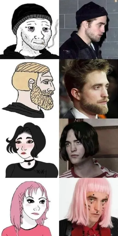 Коллаж похожих персонажей