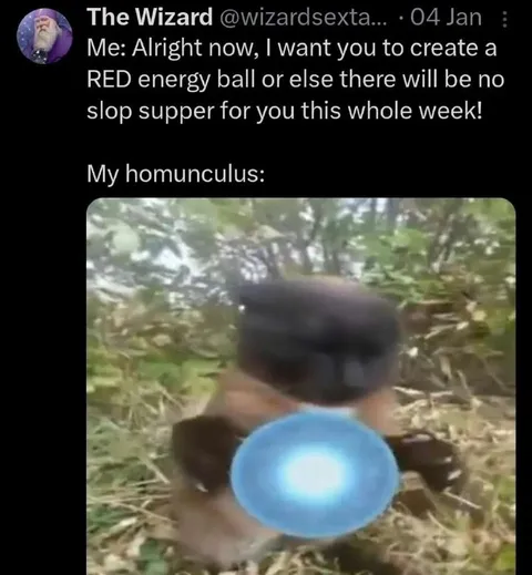 Homunculus Creates a Red Energy Ball