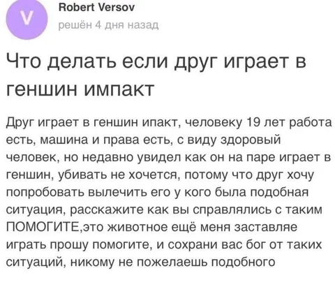 Друг играет в геншин импакт