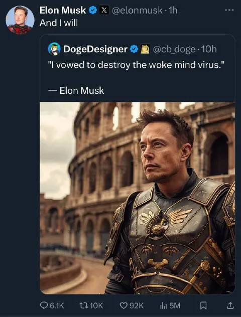 Elon Musk Roman Warrior