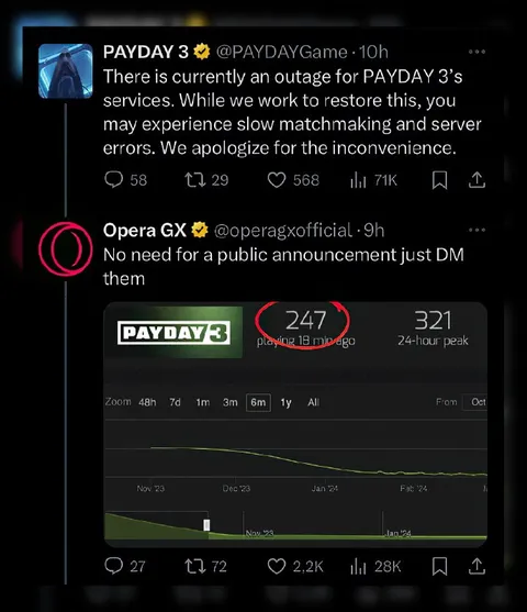 PAYDAY 3 Outage Public Announcement