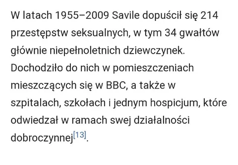 Savile i 214 przestępstw seksualnych
