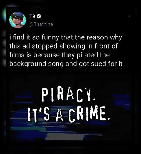 Piracy Is a Crime Ad