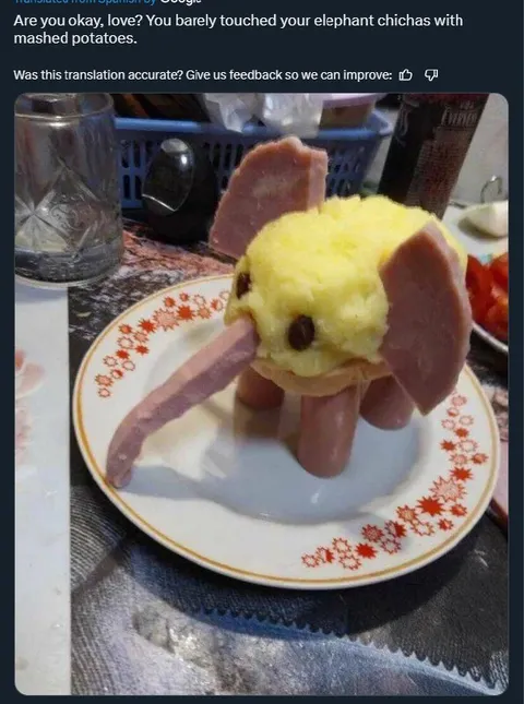 Elephant Chichas with Mashed Potatoes