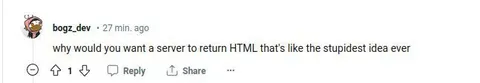 Server Returning HTML
