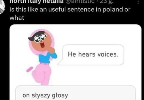 He Hears Voices in Polish