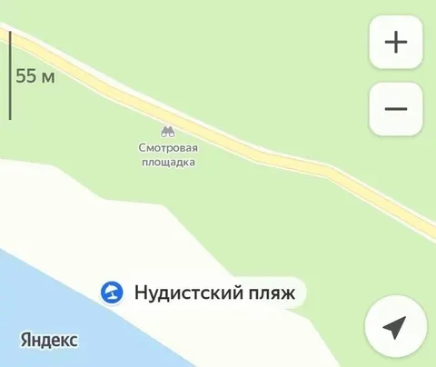 Нудистский пляж на карте