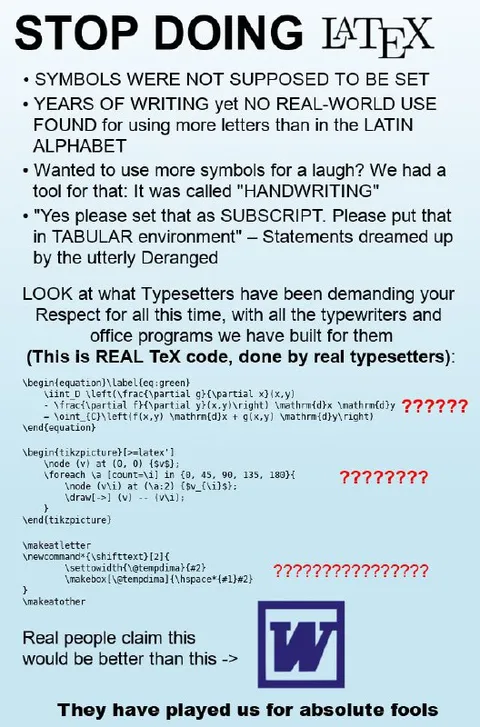 Stop Doing LaTeX Meme