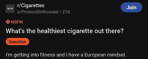 Healthiest Cigarette Question