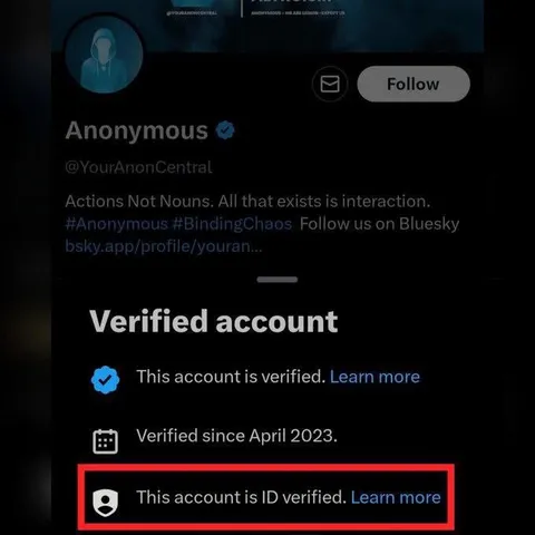 Anonymous ID Verified Account