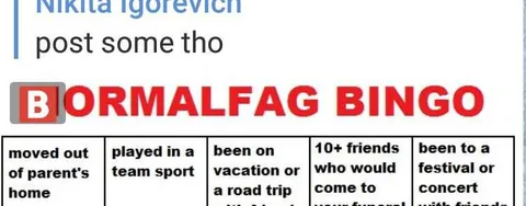 Bormalfag Bingo