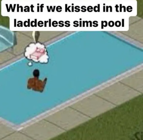 Kissing in the Ladderless Sims Pool