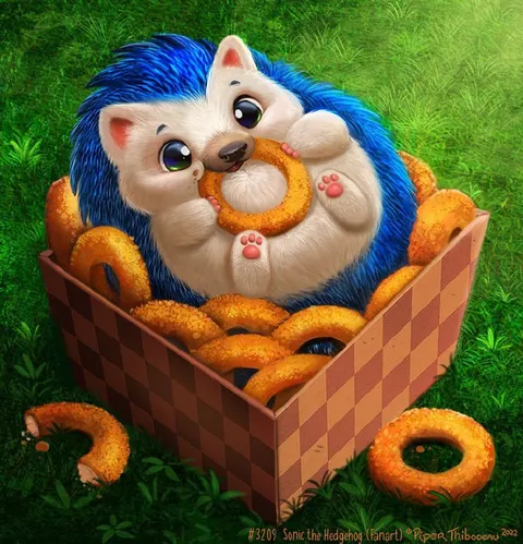 Ёжики с бубликом в коробке