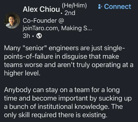 Senior Engineers as Single Points of Failure