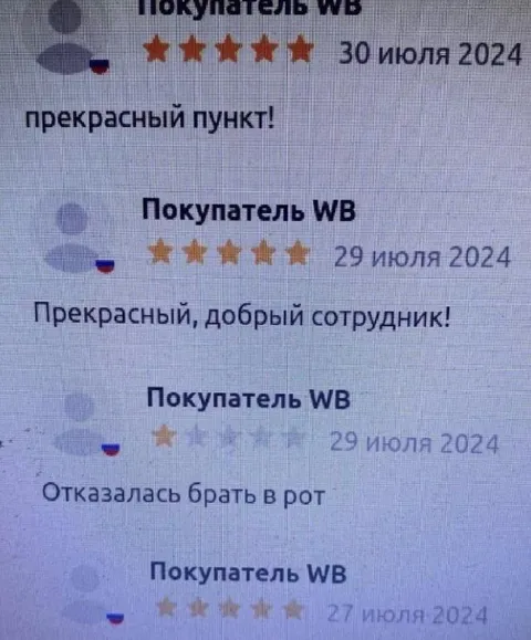 Отзывы покупателя на Wildberries