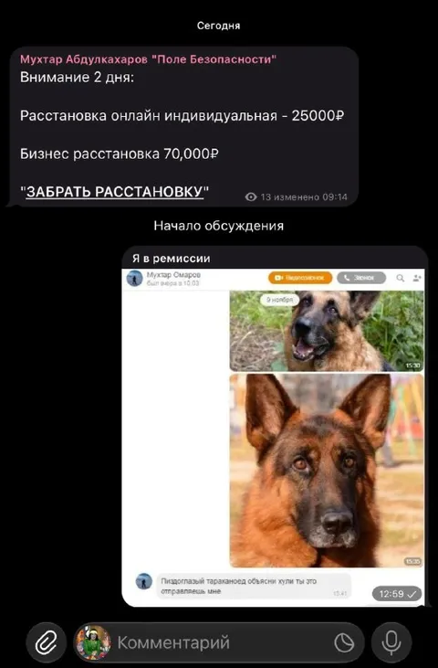 Расстановка за 25000 рублей