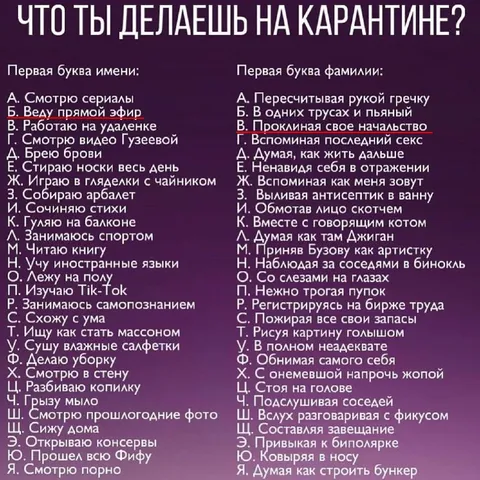 Что ты делаешь на карантине
