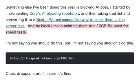 Accidental 10GB AI Bot Blocker