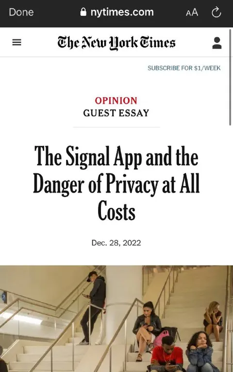 The Signal App Privacy at All Costs