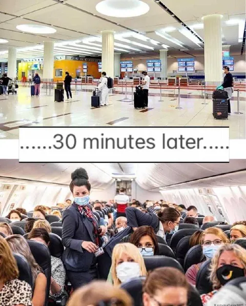Airport to Packed Plane