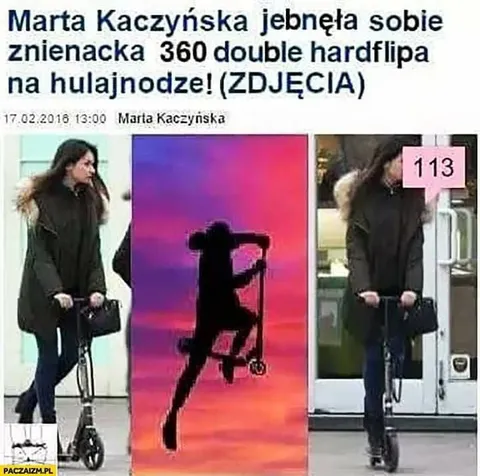 Marta Kaczyńska robi hardflipa