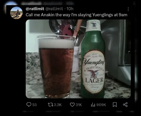 Slaying Yuenglings at 9 AM