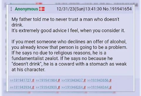 Never Trust a Man Who Doesn't Drink