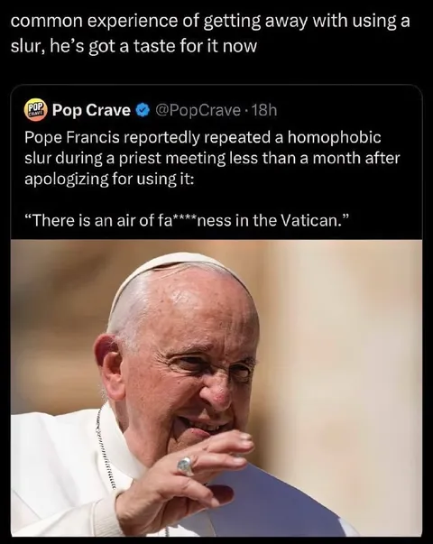 Pope Francis Slur Repeat