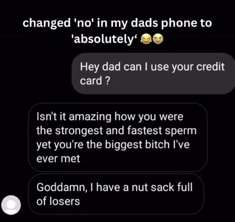 Dad's Credit Card Reply