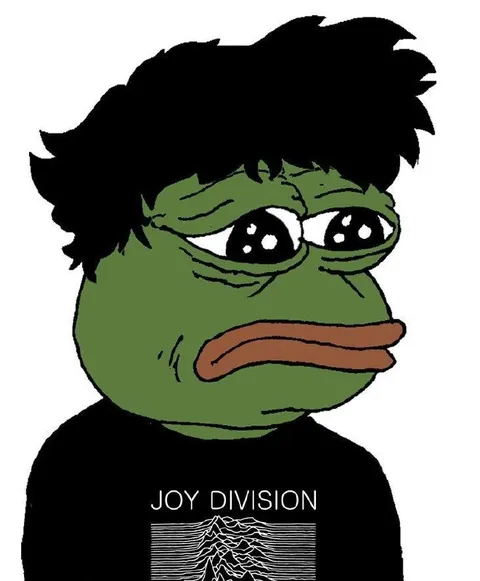 Sad Pepe in Joy Division Shirt