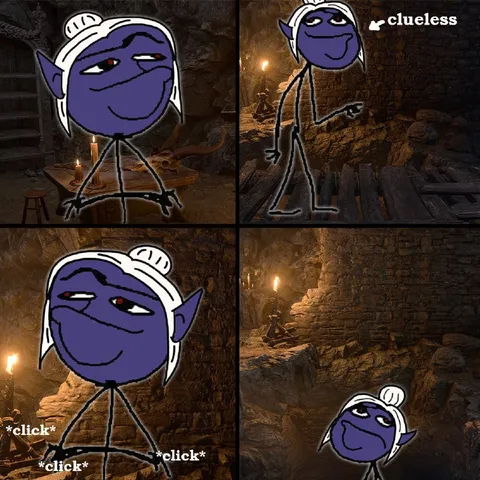 Clueless Clicking in the Dungeon