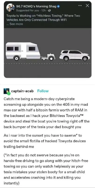 Modern-Day Cyberpirate Towing Meme