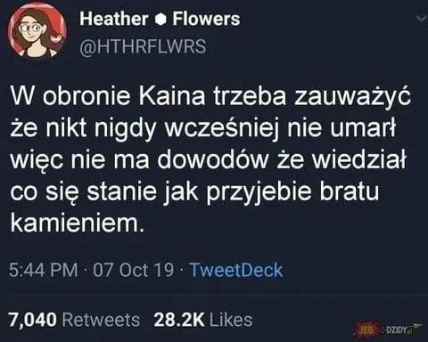 Obrona Kaina kamieniem