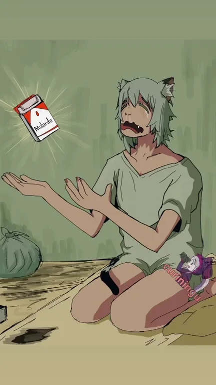 Catgirl Reaches for Marlboro