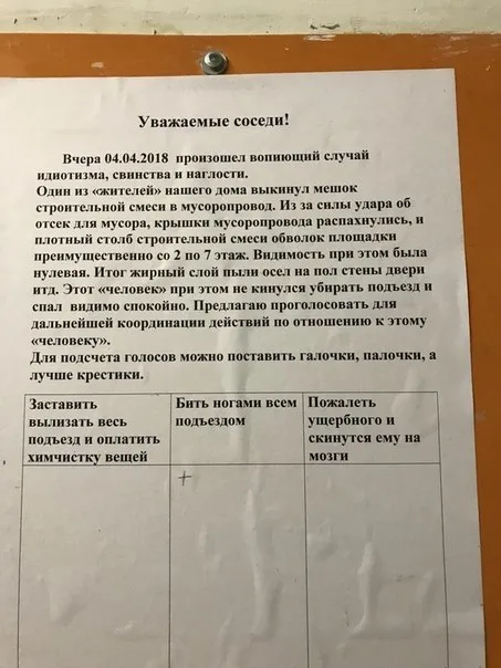 Голосование за наказание соседа