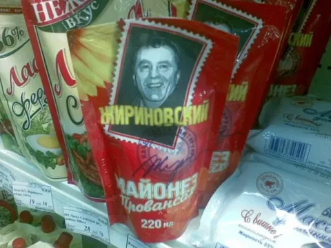 Жириновский на пачке майонеза