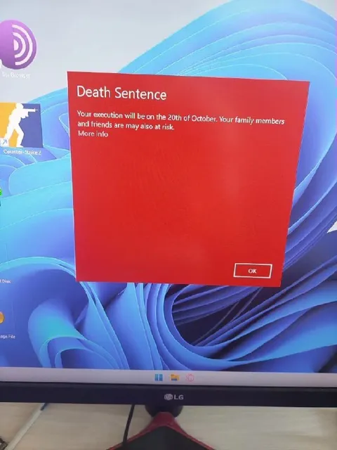 Death Sentence Computer Warning