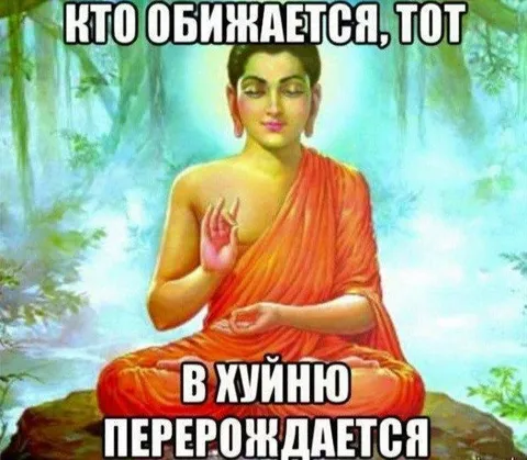 Кто обижается, тот в хуйню перерождается