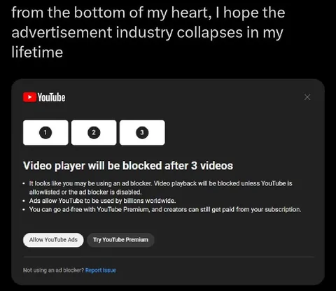 YouTube Ad Blocker Ultimatum