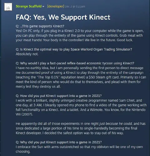 FAQ: We Support Kinect