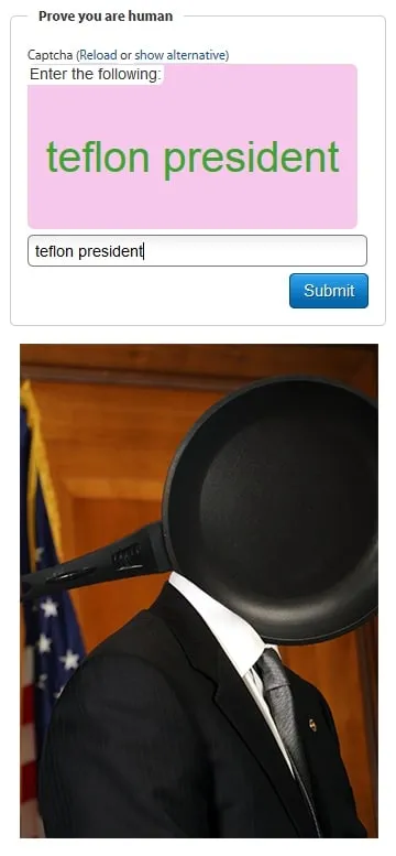 Teflon President Captcha