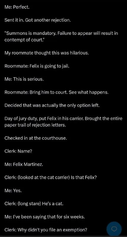 Cat Summoned for Jury Duty