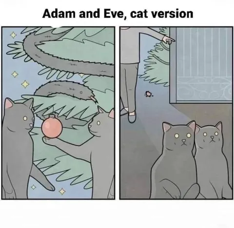 Adam and Eve Cat Version